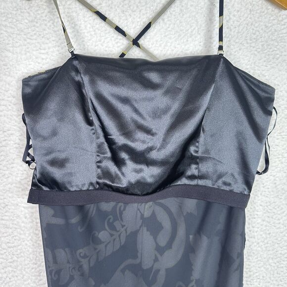 Ann Taylor Silk Cocktail Dress Shirred Bust Fluted Sz 14 Sash Tie Shelf Bra Chic - Picture 10 of 14